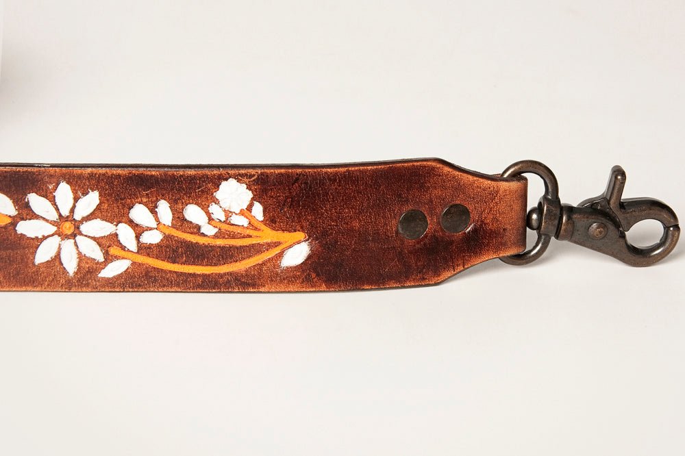 Hand Tooled Genuine Leather Crossbody Strap For Bags And Everyday Essentials Casual