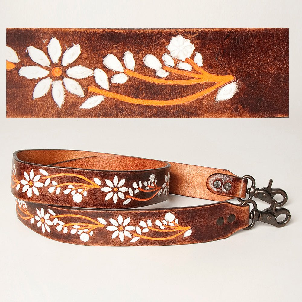 Hand Tooled Genuine Leather Crossbody Strap For Bags And Everyday Essentials Casual