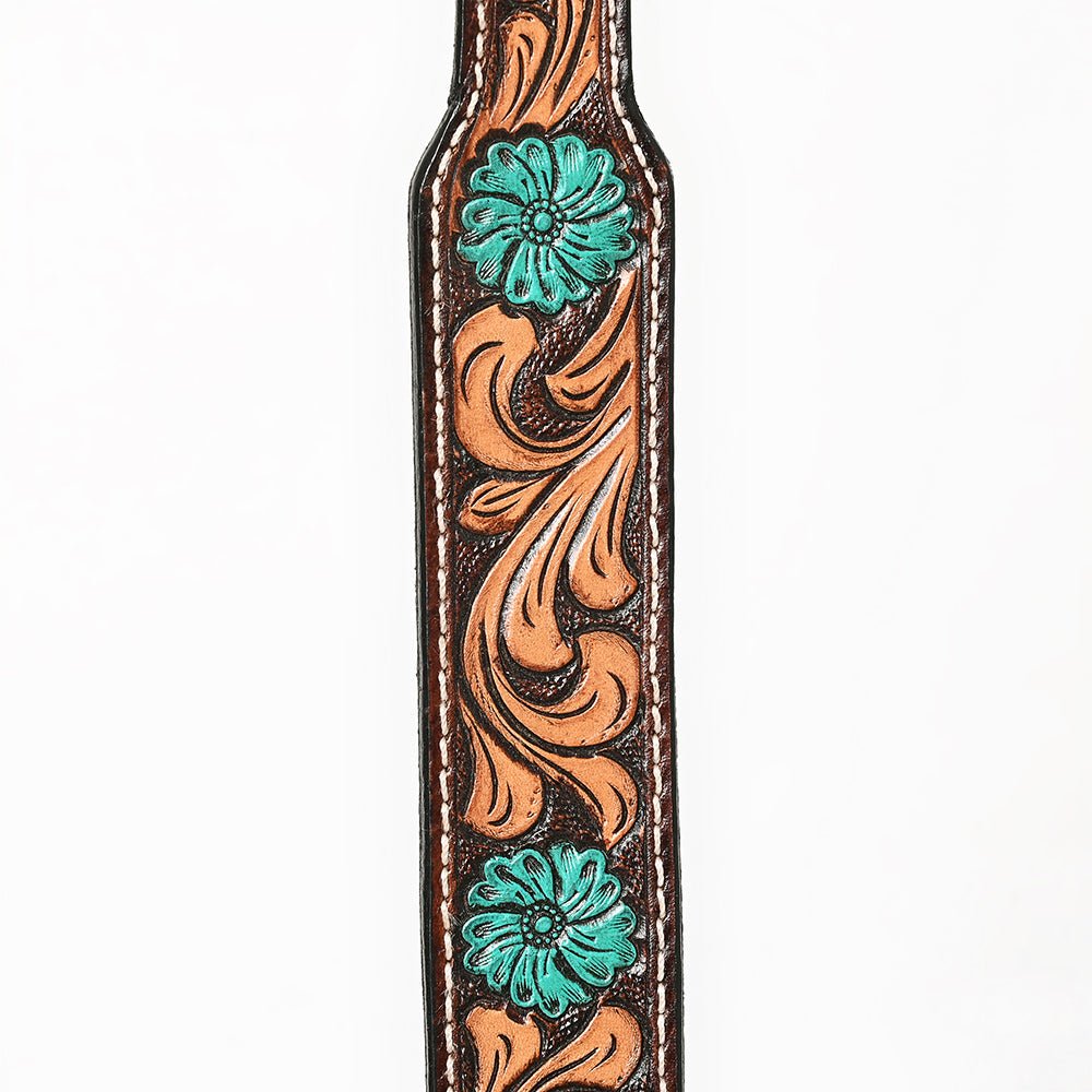 BAR H EQUINE Ella Young Turquoise Flower Hand Painted Western Leather Dog Collar
