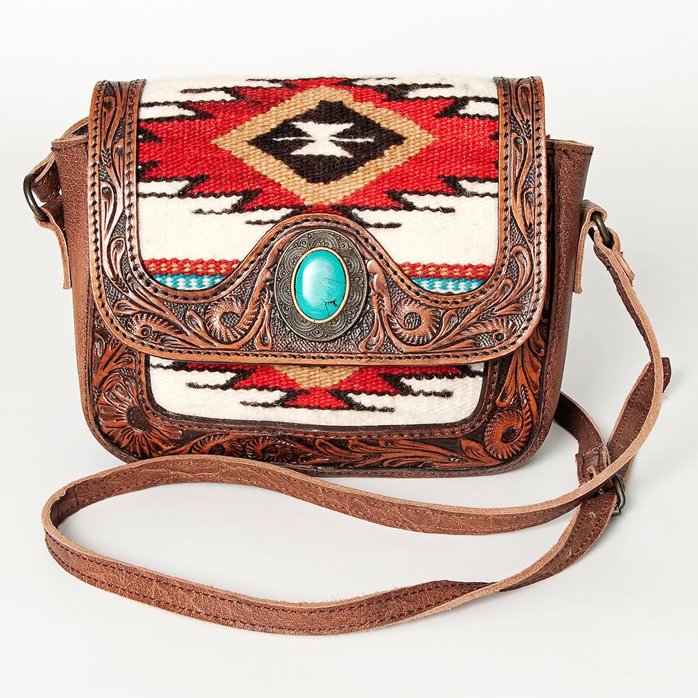 American Darling Hand Tooled Saddle Blanket Genuine Leather
