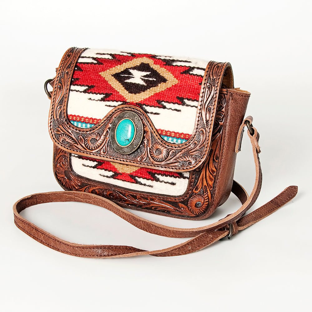 American Darling Hand Tooled Saddle Blanket Genuine Leather