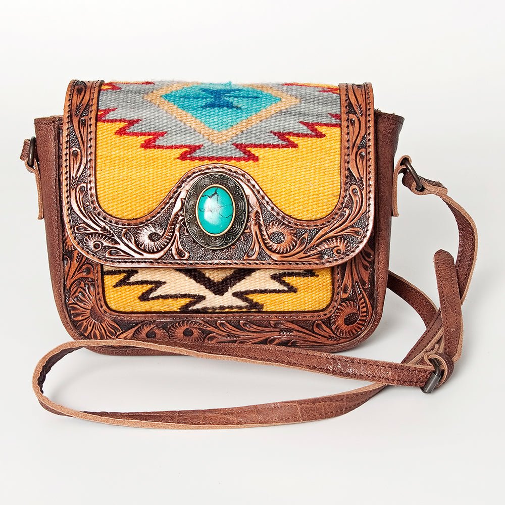 American Darling Hand Tooled Saddle Blanket Genuine Leather