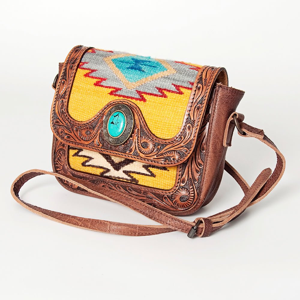 American Darling Hand Tooled Saddle Blanket Genuine Leather