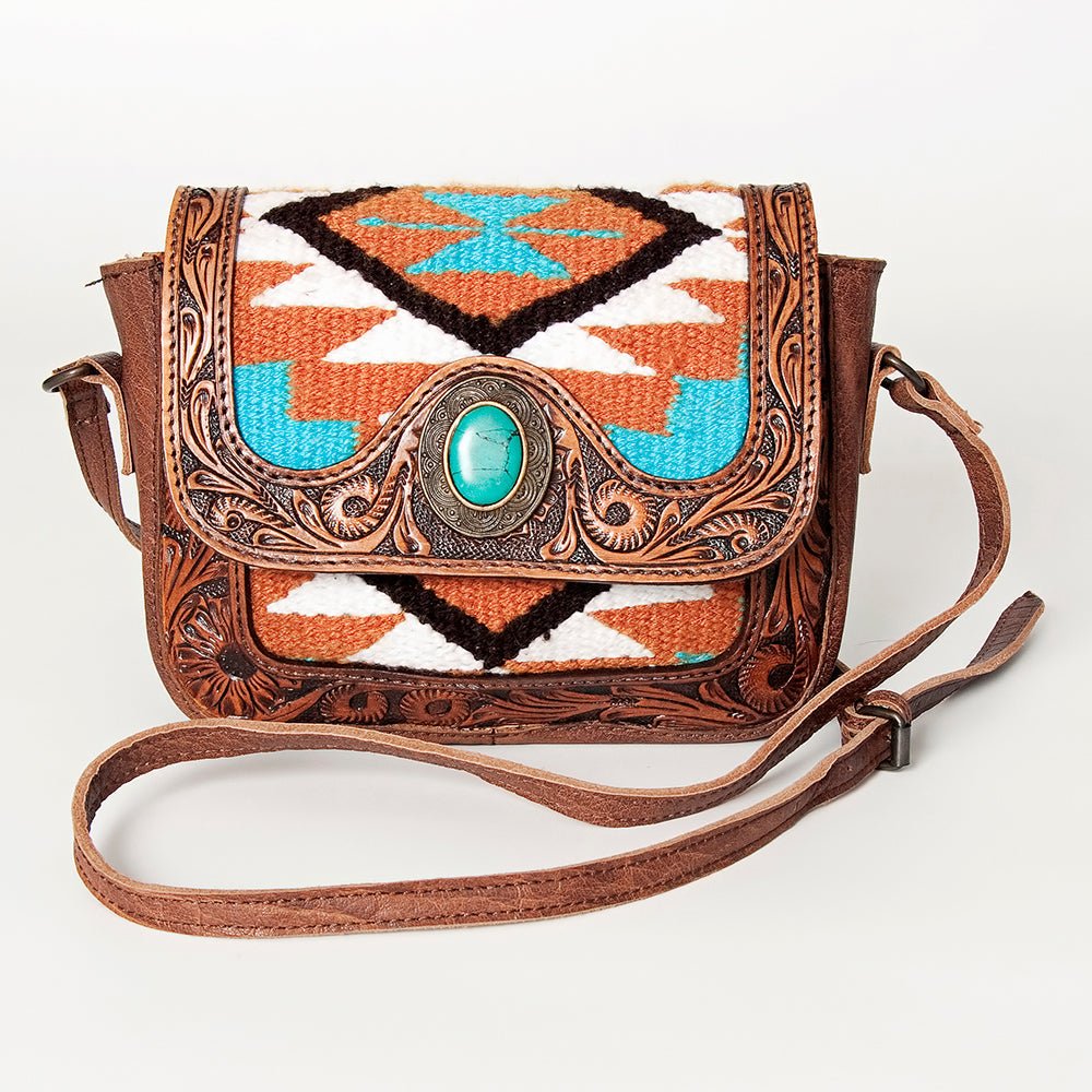 American Darling Hand Tooled Saddle Blanket Genuine Leather