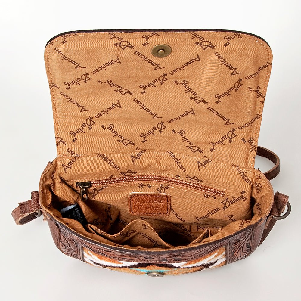 American Darling Hand Tooled Saddle Blanket Genuine Leather