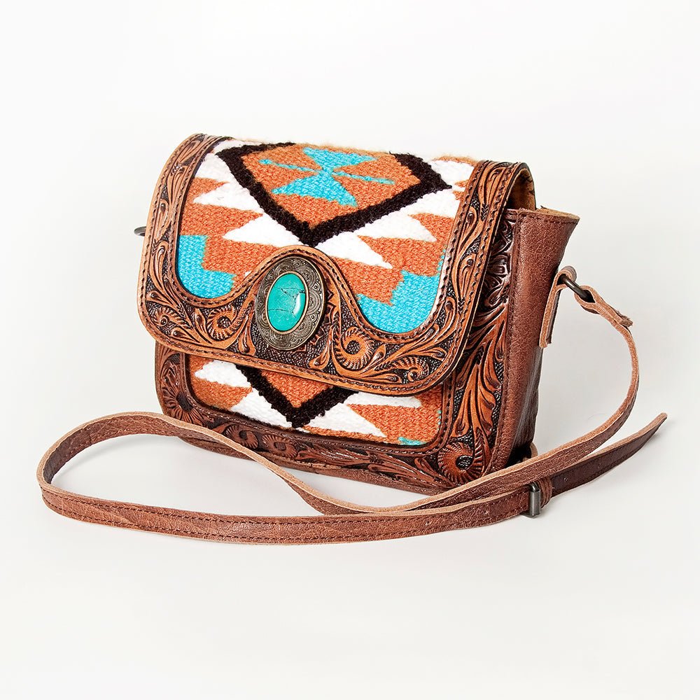 American Darling Hand Tooled Saddle Blanket Genuine Leather