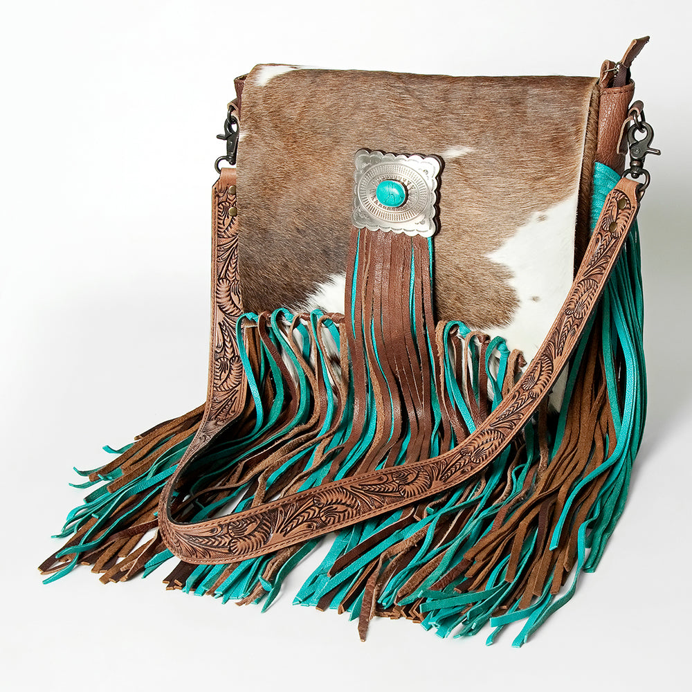 American Darling Hair-On Genuine Leather Messenger Bag