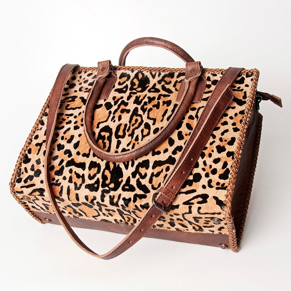 American Darling Briefcase Hair-On Genuine Leather