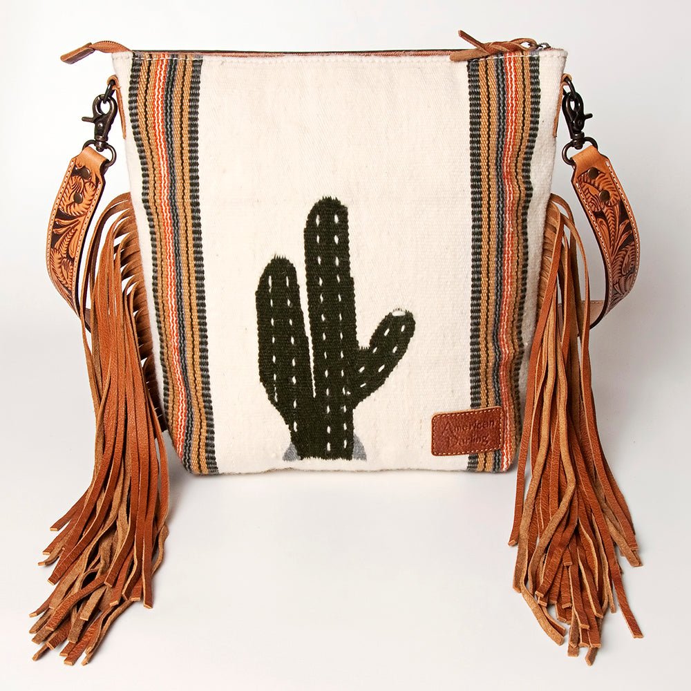 American Darling Signature Crossbody Hand Tooled Saddle Blanket Genuine Leather