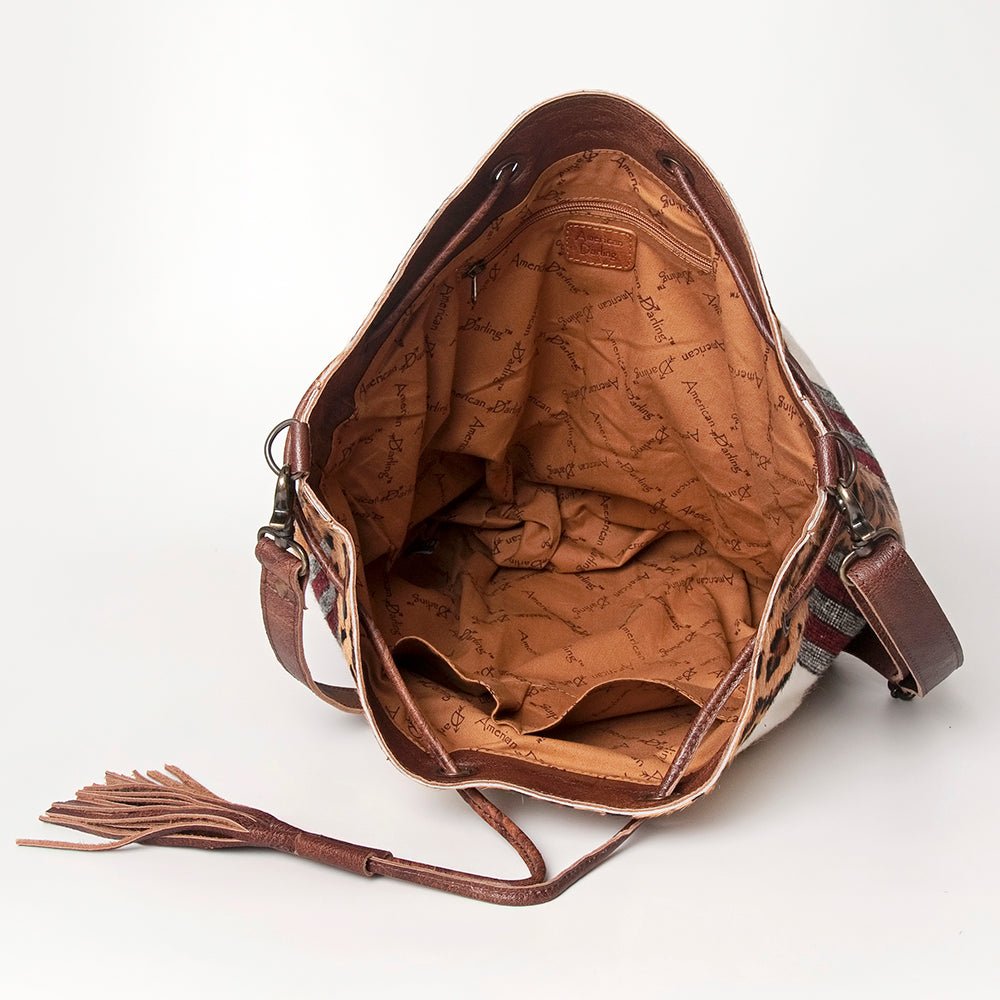 American Darling Saddle Blanket Hair-On Genuine Leather Crossbody Bag
