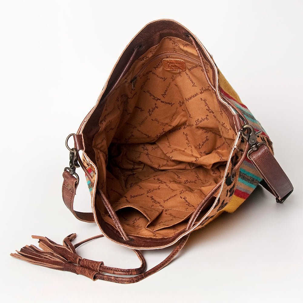American Darling Saddle Blanket Hair-On Genuine Leather Crossbody Bag