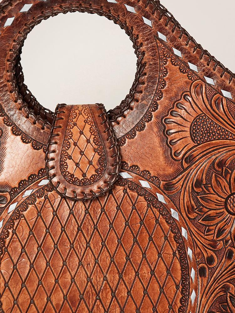 American Darling Hand-Tooled Genuine Leather Tote