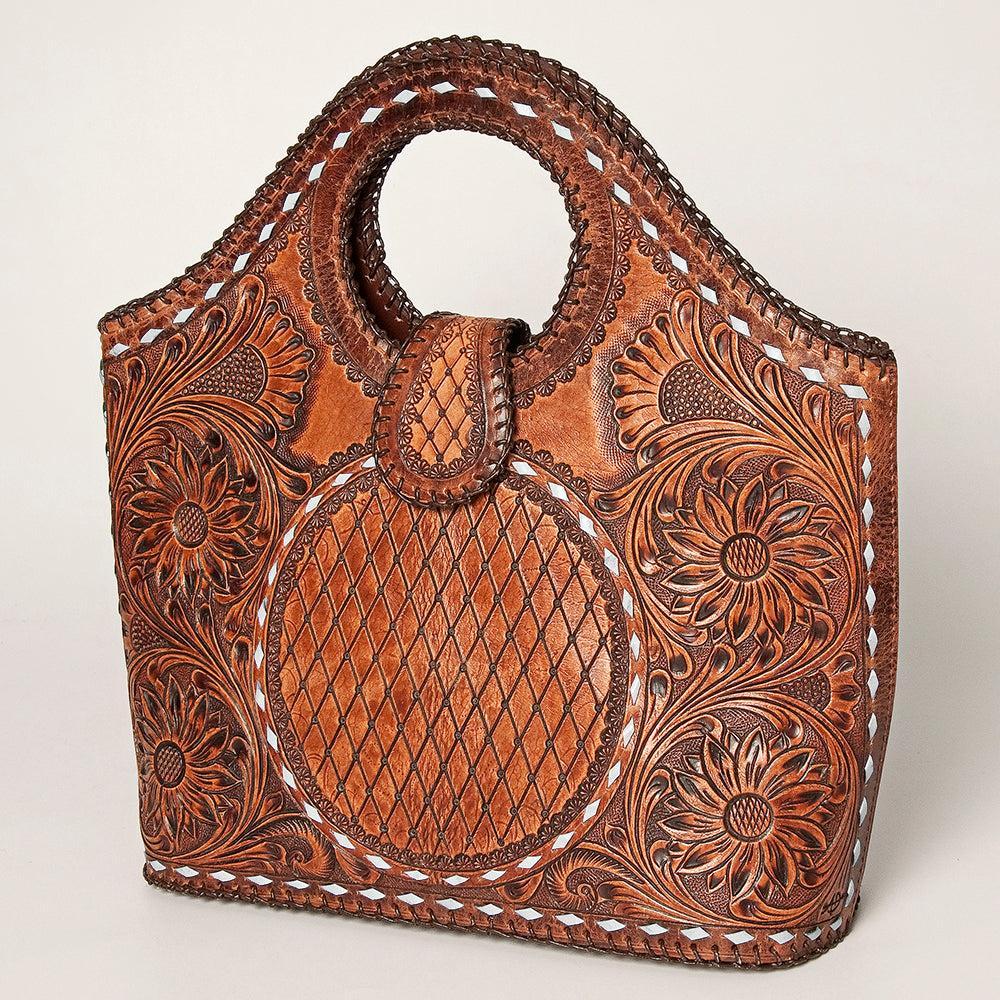 American Darling Hand-Tooled Genuine Leather Tote