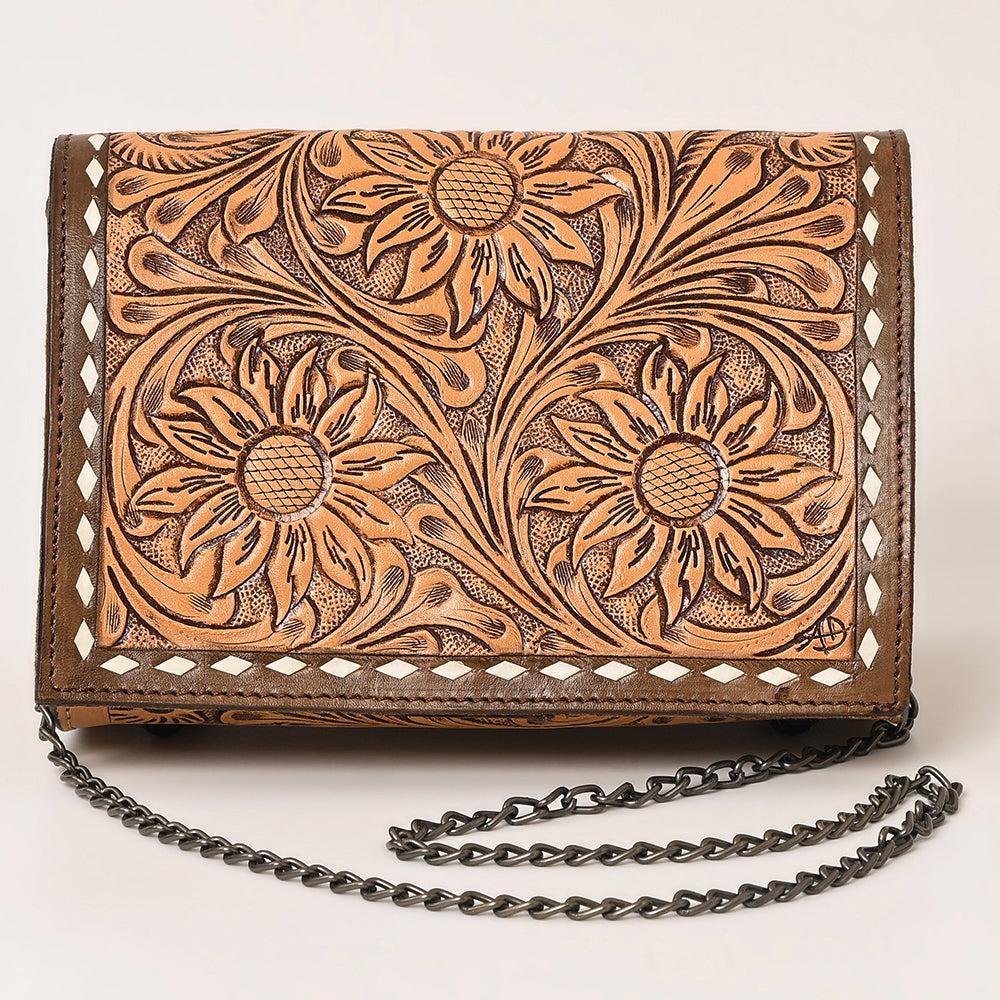 American Darling Hand-Tooled Genuine Leather Crossbody Bag