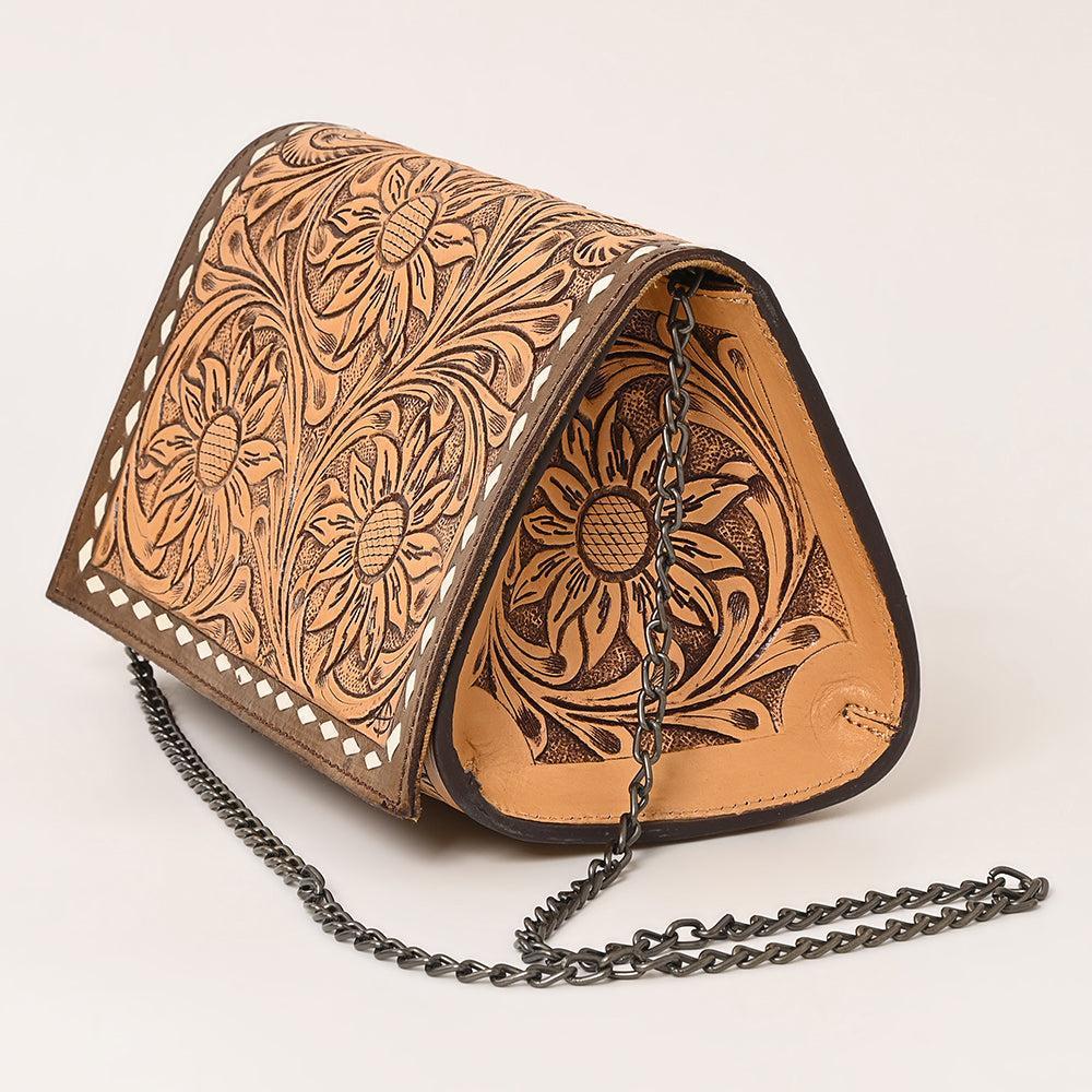 American Darling Hand-Tooled Genuine Leather Crossbody Bag