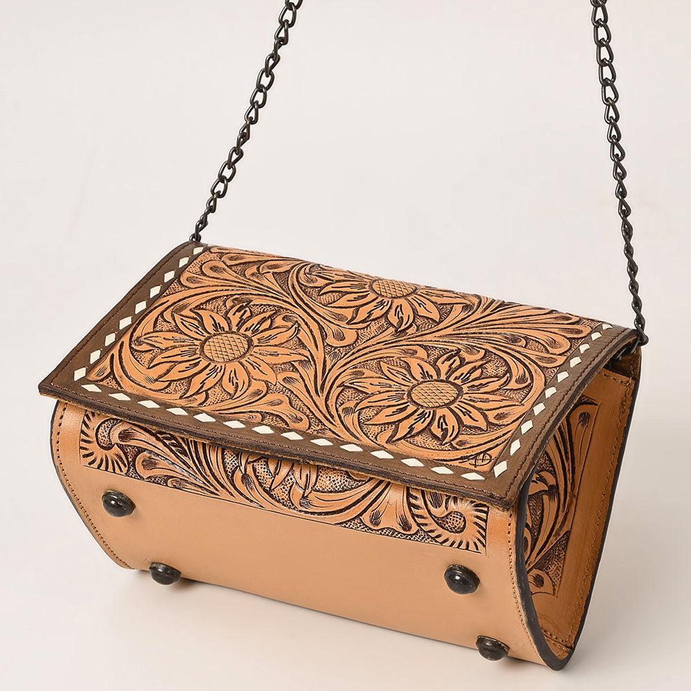 American Darling Hand-Tooled Genuine Leather Crossbody Bag