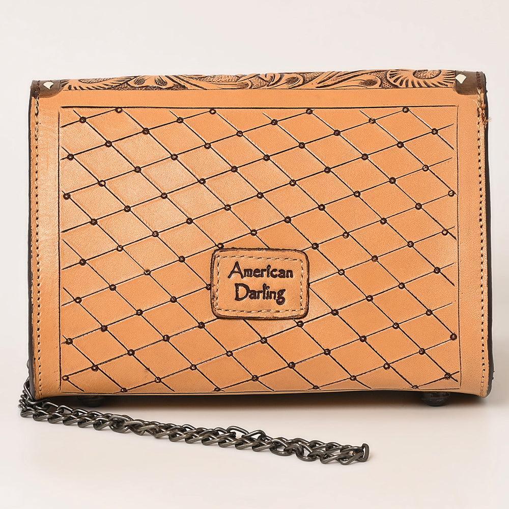American Darling Hand-Tooled Genuine Leather Crossbody Bag