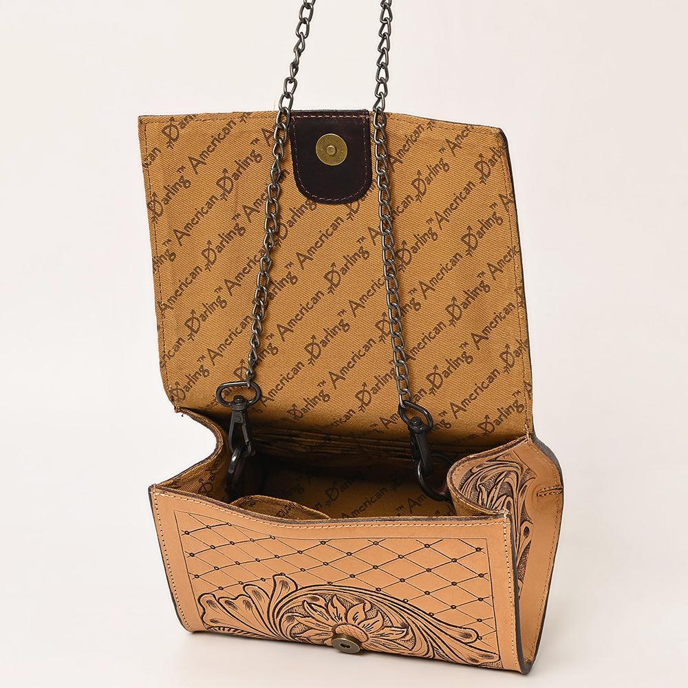 American Darling Hand-Tooled Genuine Leather Crossbody Bag