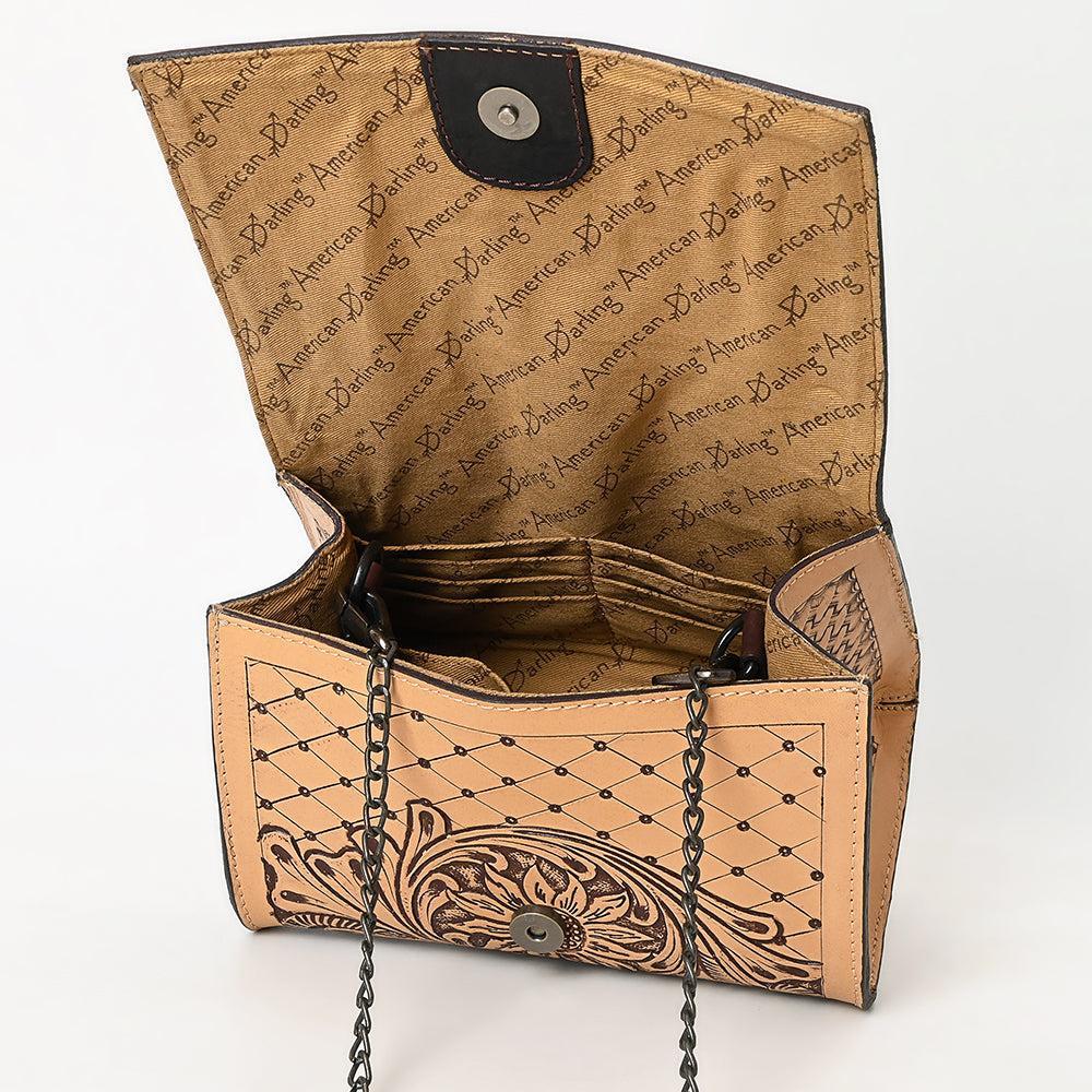 American Darling Hand-Tooled Genuine Leather Crossbody Bag