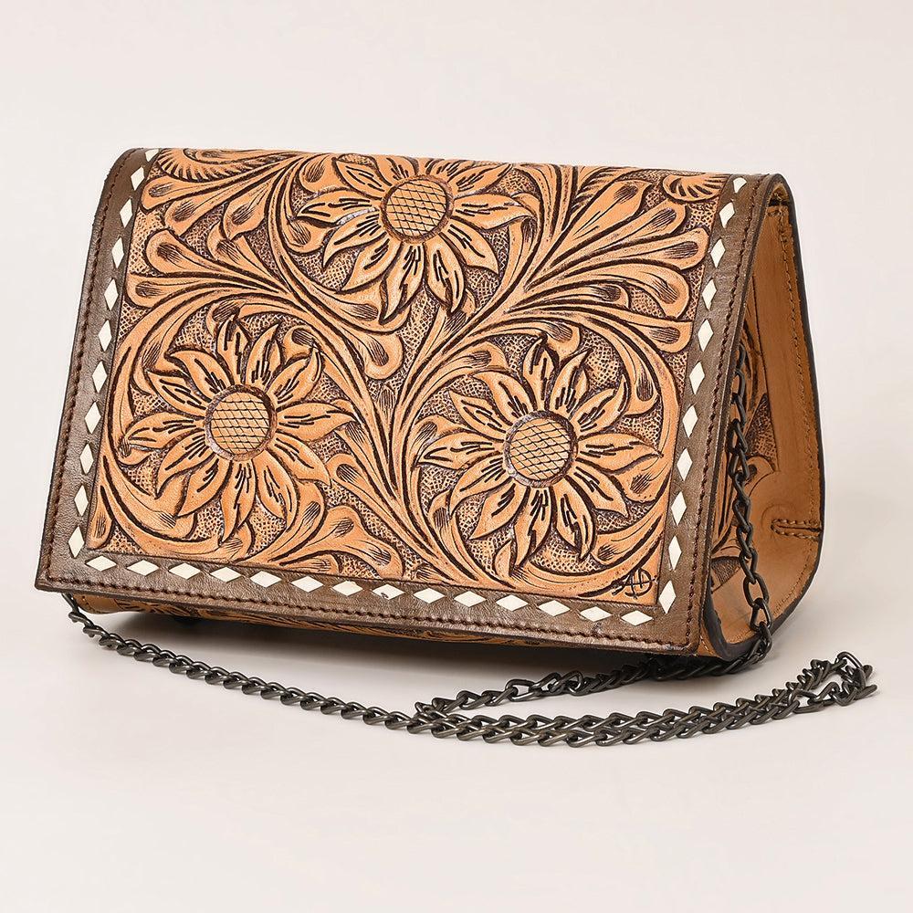 American Darling Hand-Tooled Genuine Leather Crossbody Bag
