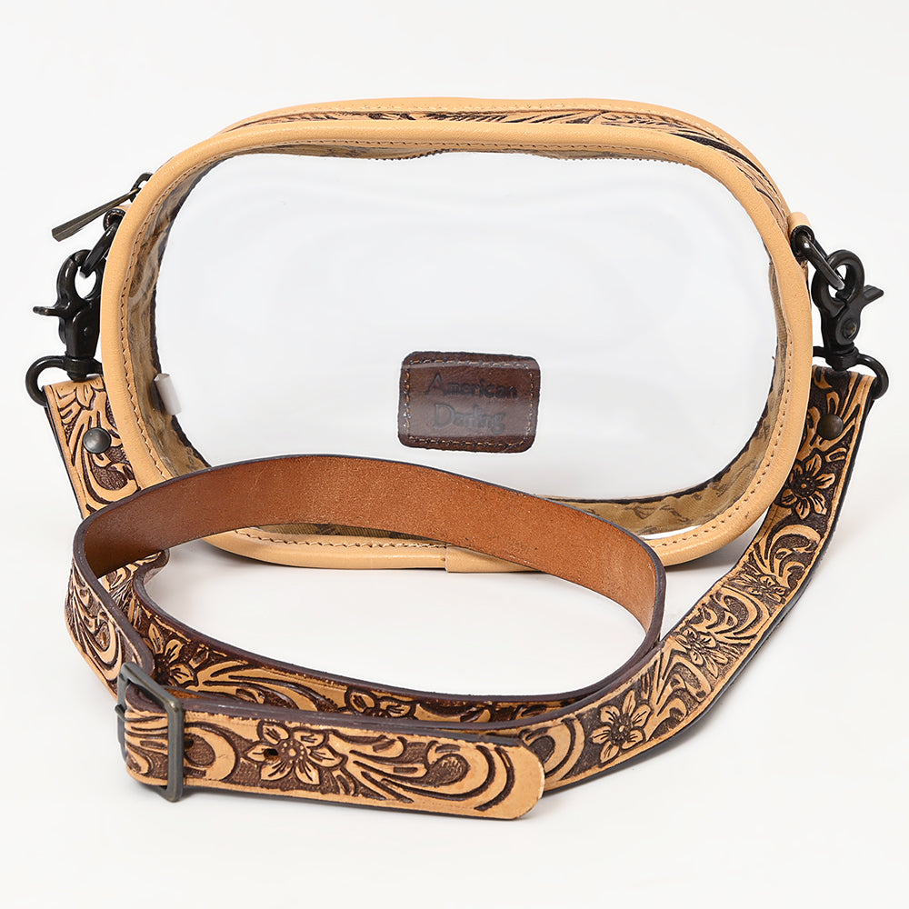 American Darling Hand-Tooled Genuine Leather Clear Bag