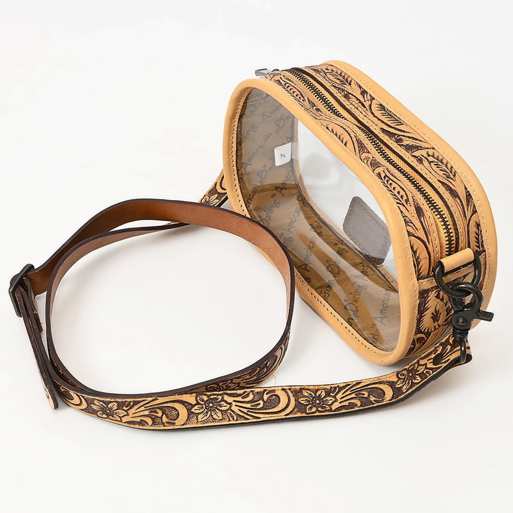 American Darling Hand-Tooled Genuine Leather Clear Bag