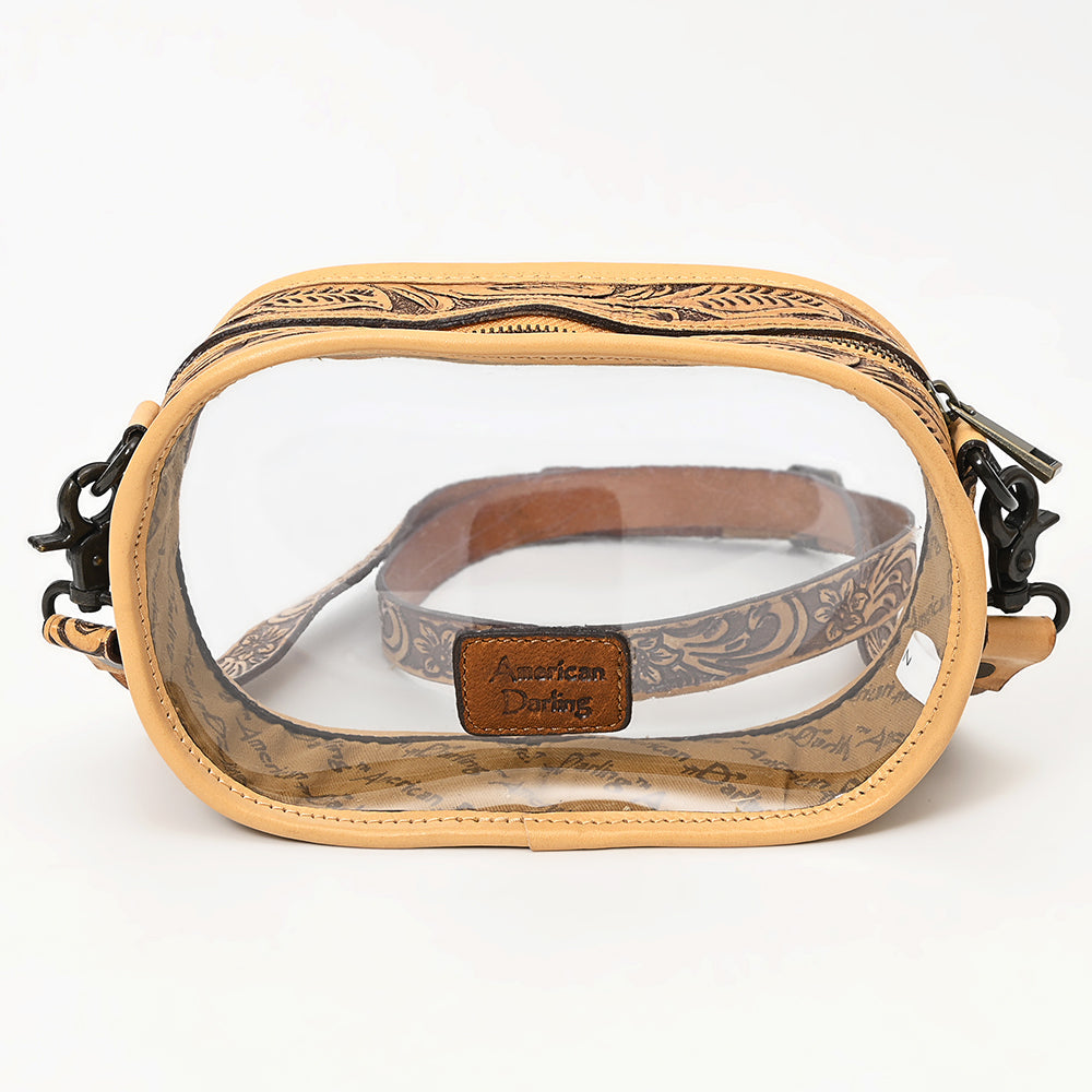 American Darling Hand-Tooled Genuine Leather Clear Bag