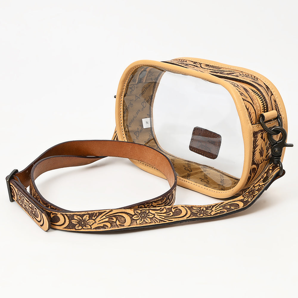 American Darling Hand-Tooled Genuine Leather Clear Bag