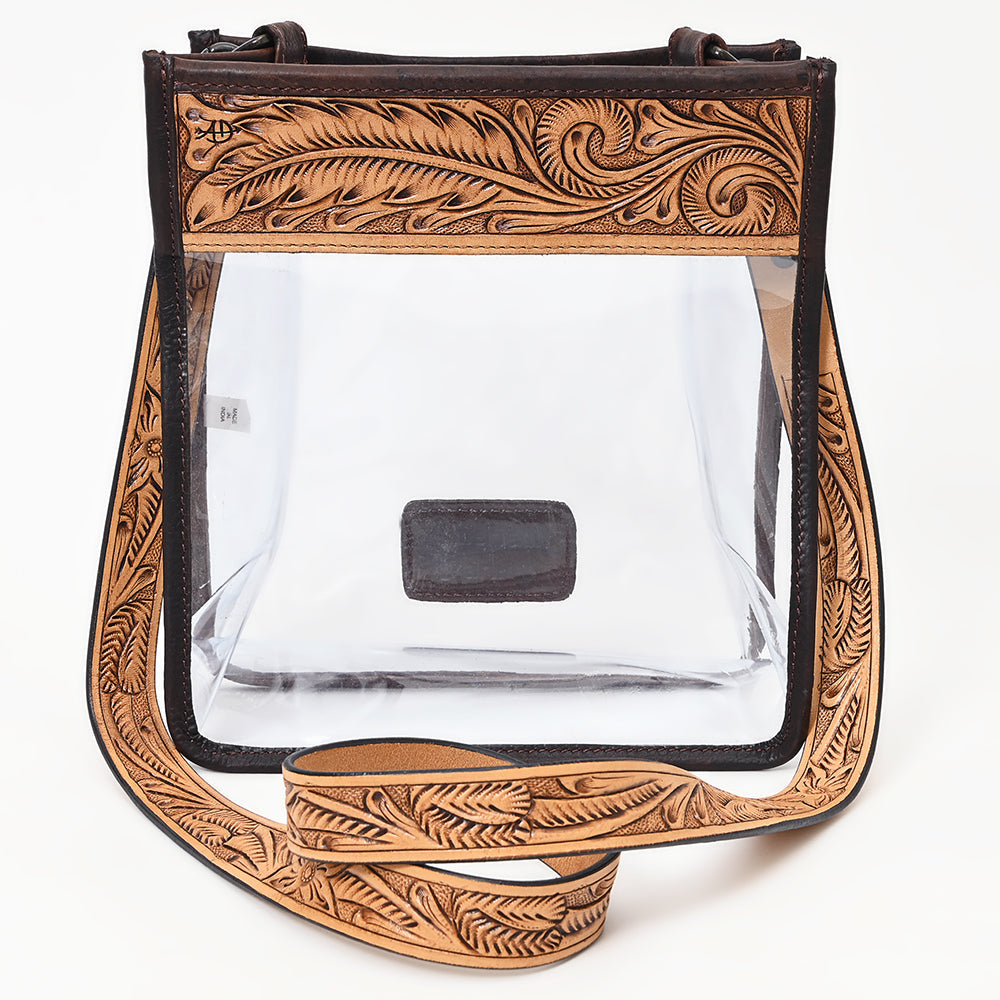 American Darling Hand-Tooled Genuine Leather Clear Bag