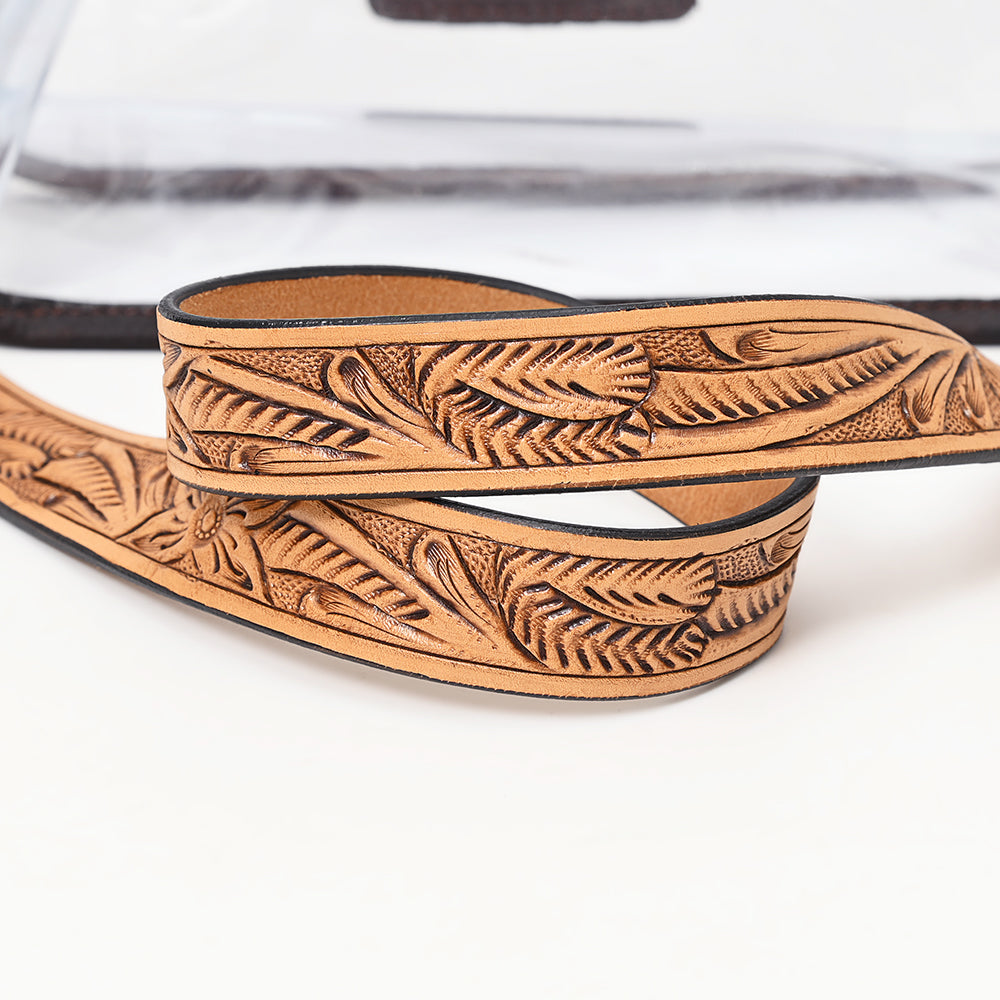 American Darling Hand-Tooled Genuine Leather Clear Bag