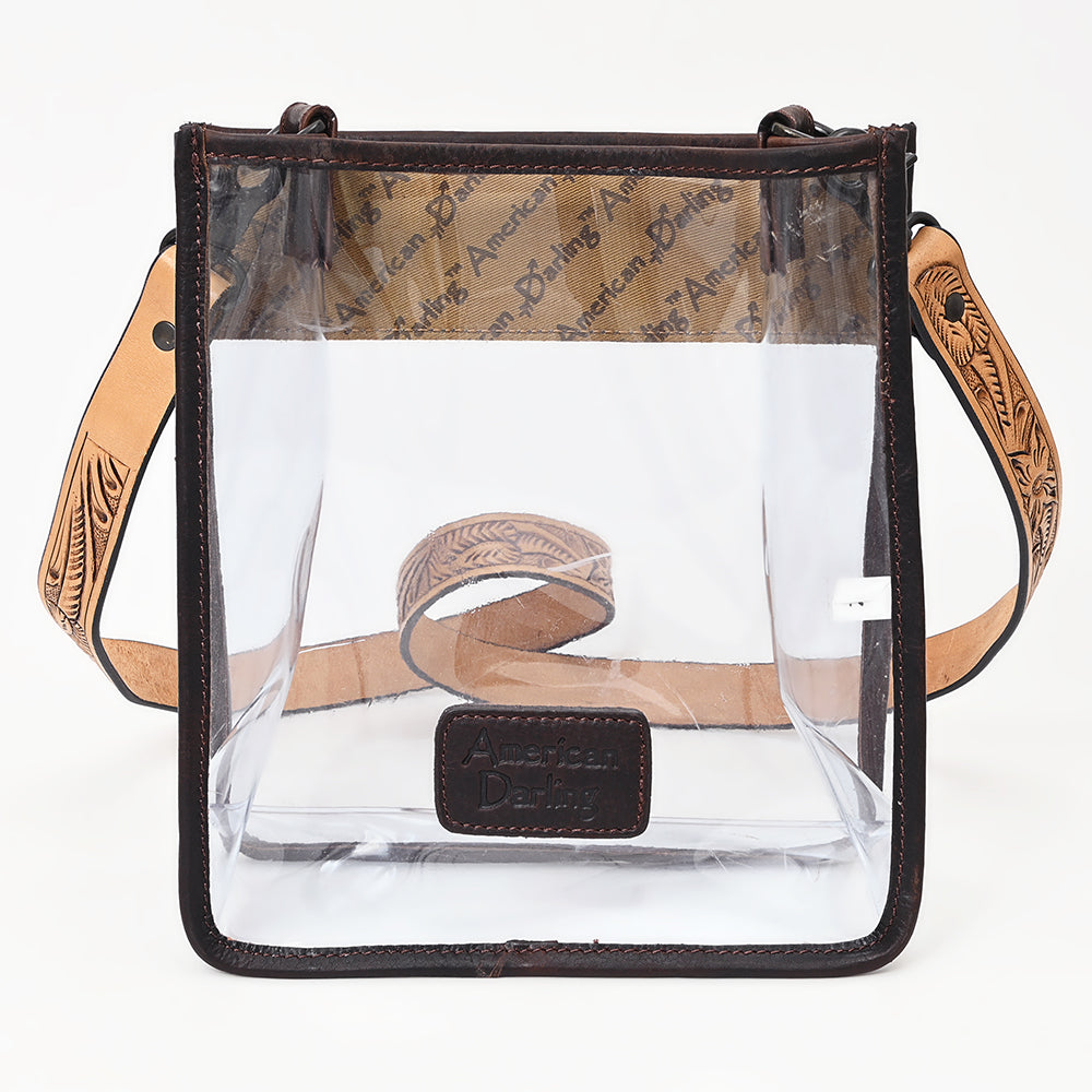 American Darling Hand-Tooled Genuine Leather Clear Bag