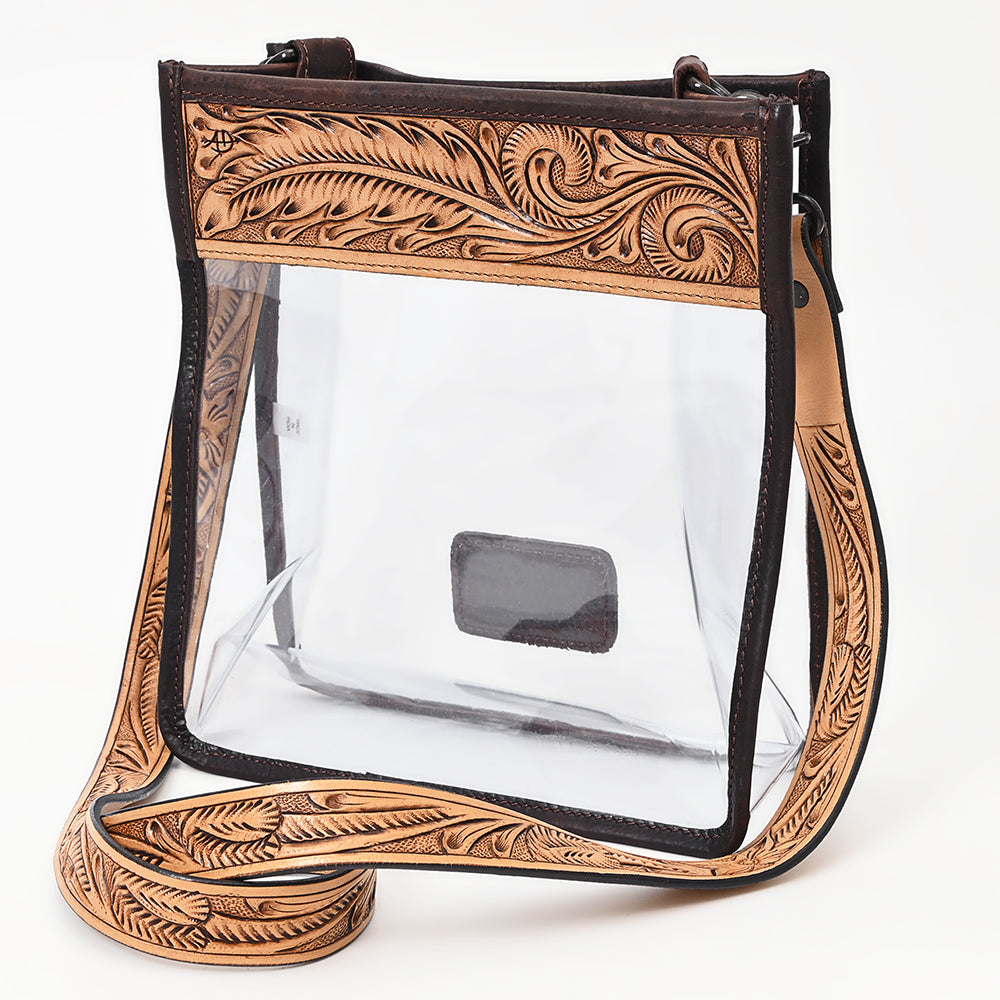 American Darling Hand-Tooled Genuine Leather Clear Bag