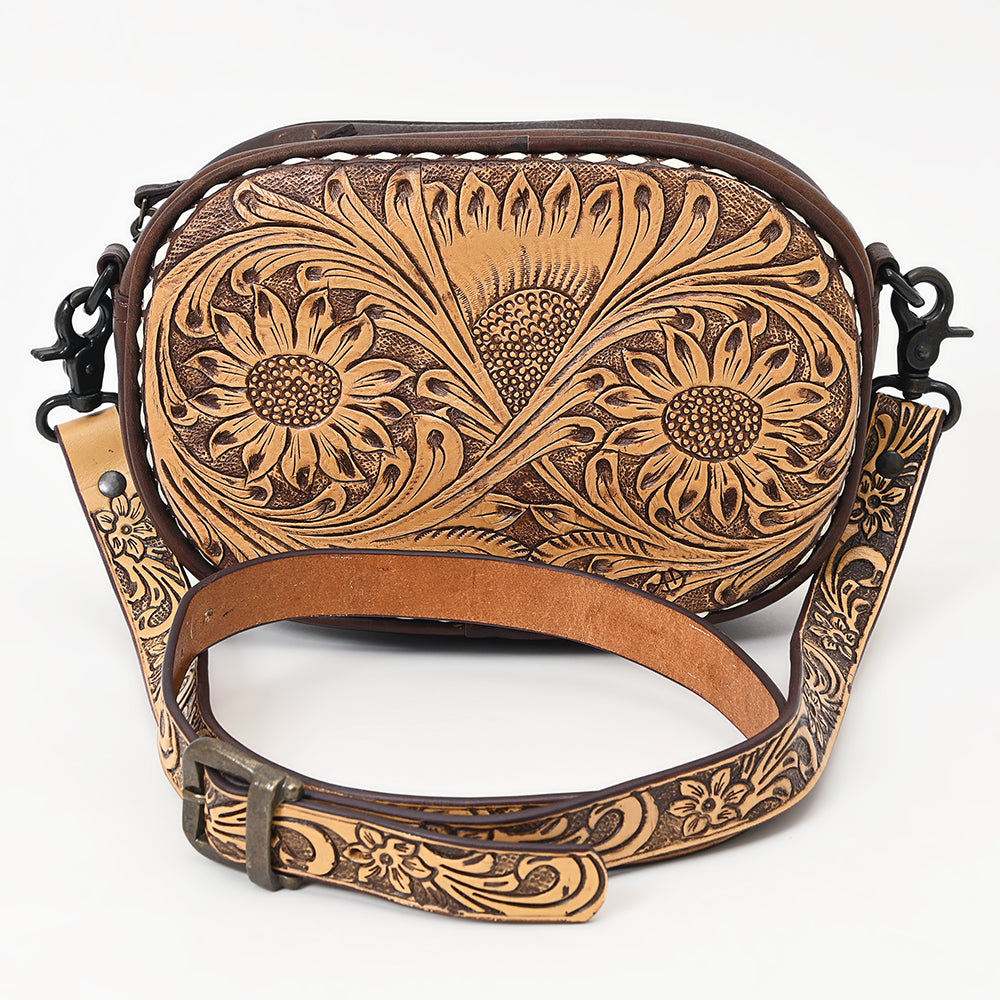 American Darling Hand-Tooled Genuine Leather Crossbody Bag