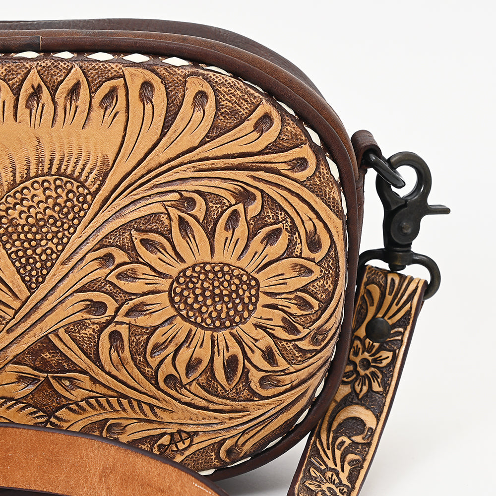 American Darling Hand-Tooled Genuine Leather Crossbody Bag