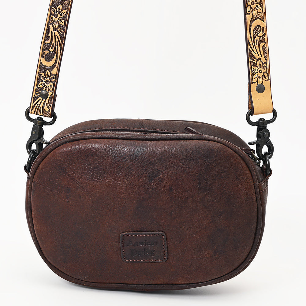 American Darling Hand-Tooled Genuine Leather Crossbody Bag