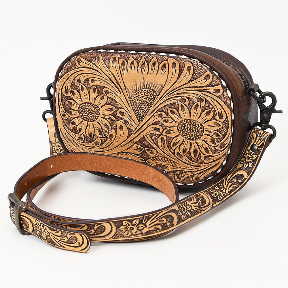 American Darling Hand-Tooled Genuine Leather Crossbody Bag