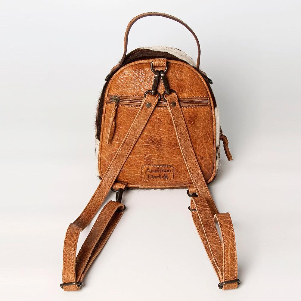 American Darling Hand-Tooled Hair-On Genuine Leather Bag