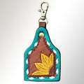 American Darling ADKRX107 Hand Tooled Carved Genuine Leather Keyring