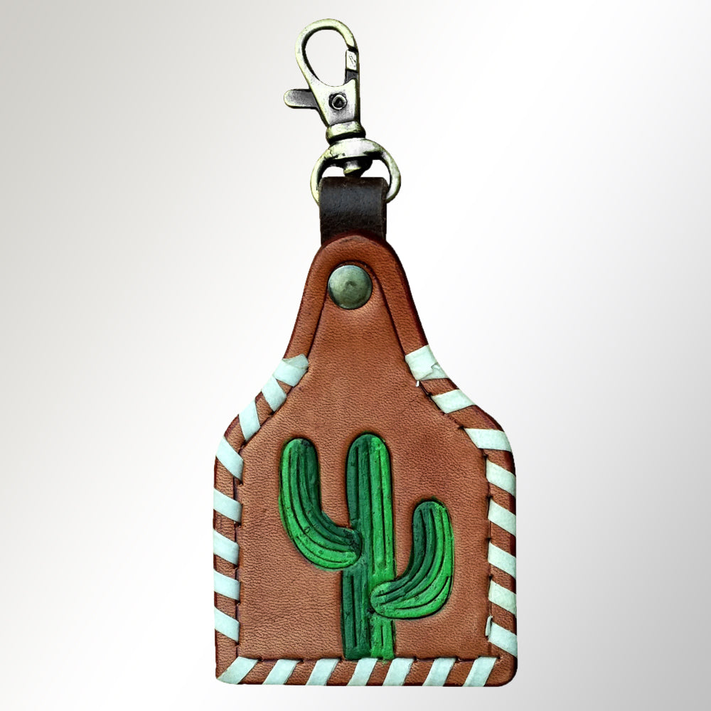American Darling ADKRX110 Hand Tooled Carved Genuine Leather Keyring