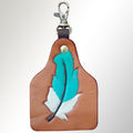 American Darling ADKRX120 Hand Tooled Carved Genuine Leather Keyring