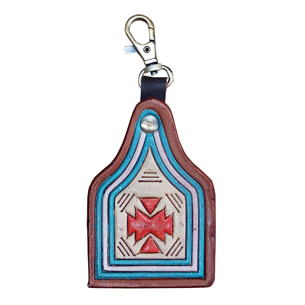 American Darling ADKRX130 Hand Tooled Carved Genuine Leather Keyring