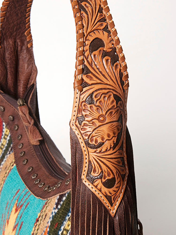 Hobo Hair On Saddle Blanket Genuine Leather Western Bag For Women