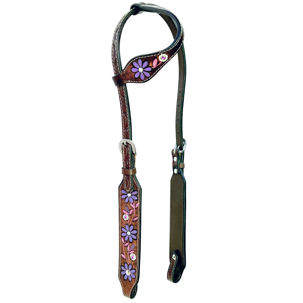 Bar H Equine American Leather Horse Saddle Tack One Ear Headstall Breast Collar Browband Wither Strap Set
