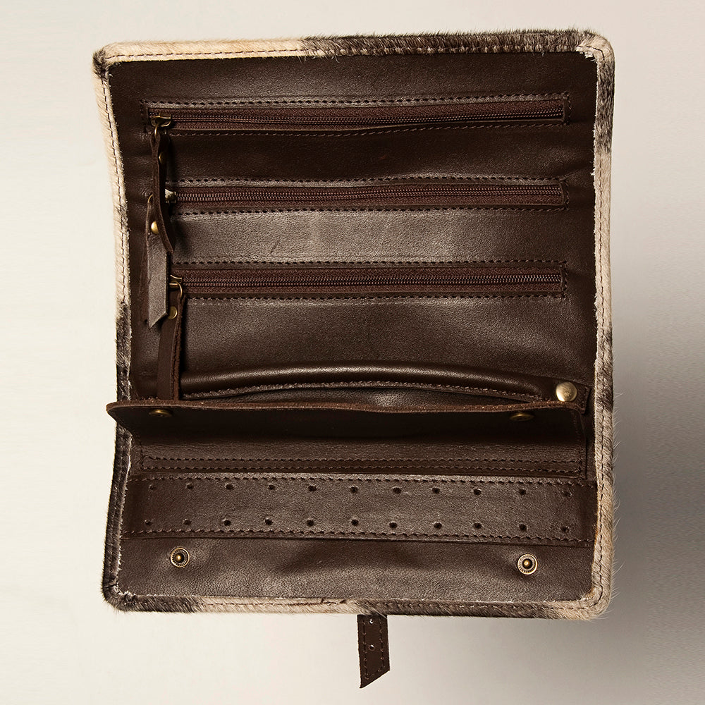 American Darling Women's Jewelry Case Eco-Friendly Vegetable-Tanned Genuine Leather Well-compartmentalized YKK Zipper