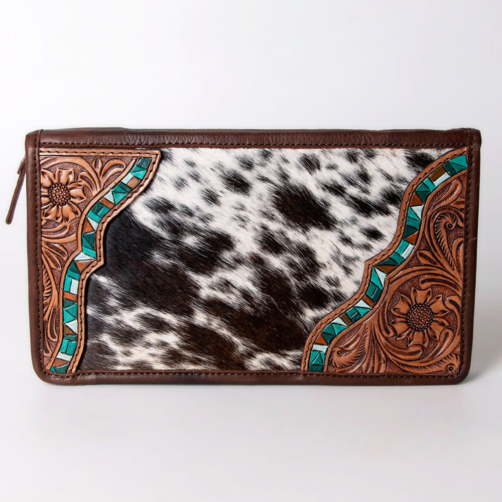 American Darling Jewelry Case Hand Tooled Hair-On Genuine Leather