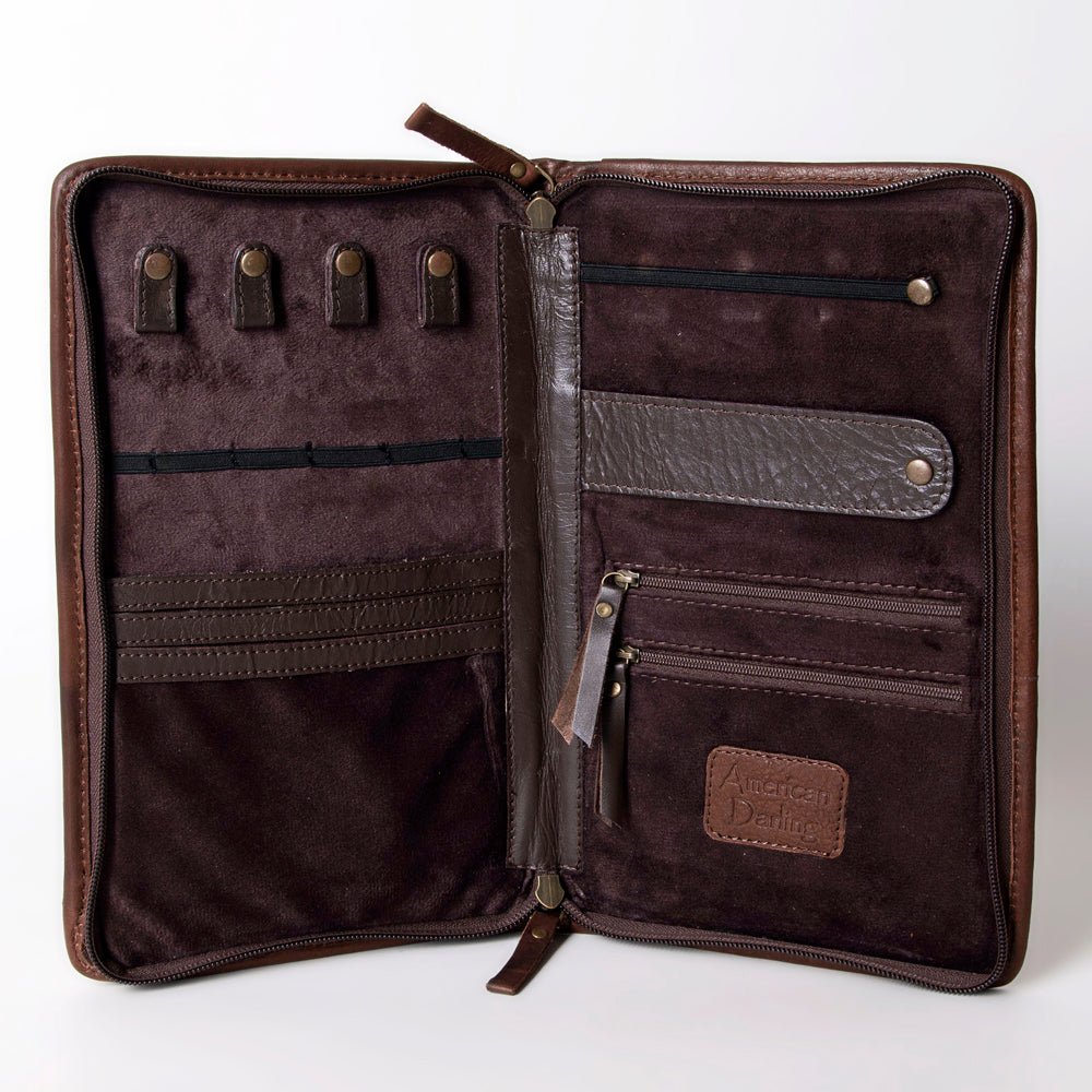 American Darling Jewelry Case Hand Tooled Hair-On Genuine Leather