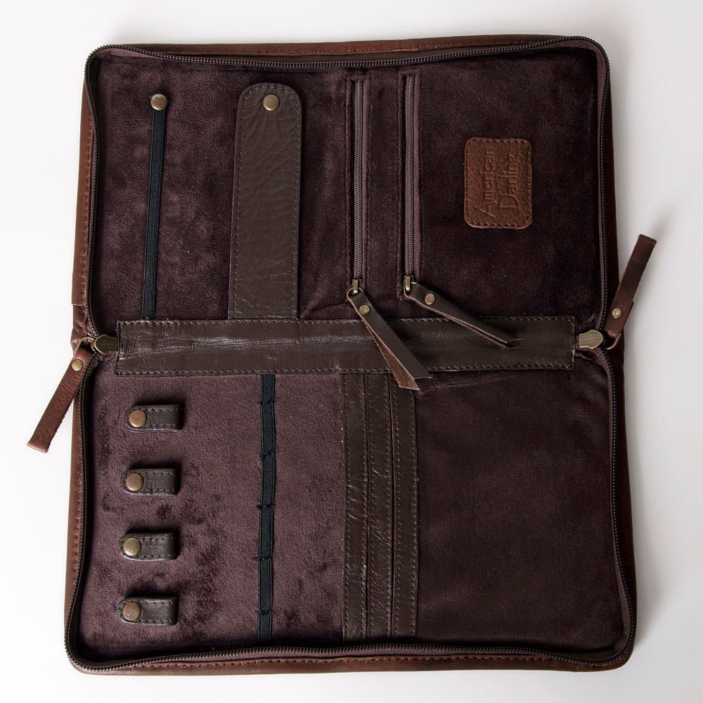 American Darling Jewelry Case Hand Tooled Hair-On Genuine Leather
