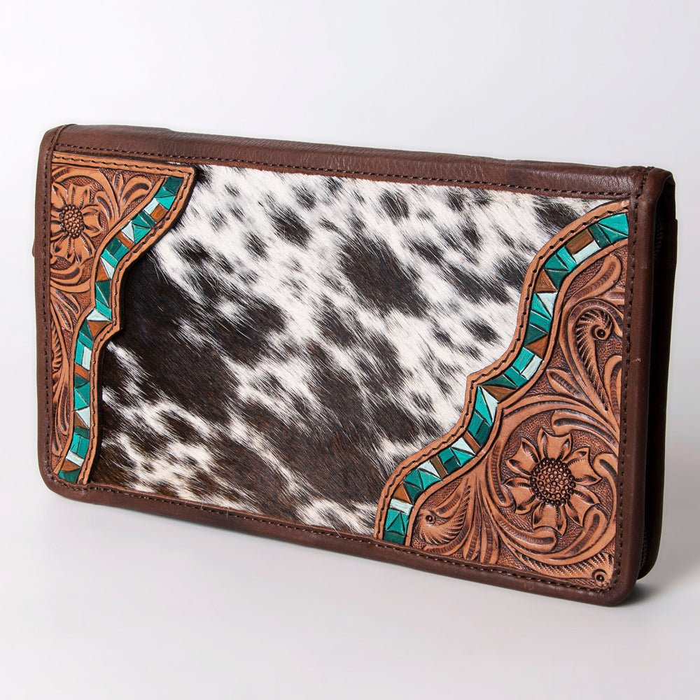 American Darling Jewelry Case Hand Tooled Hair-On Genuine Leather