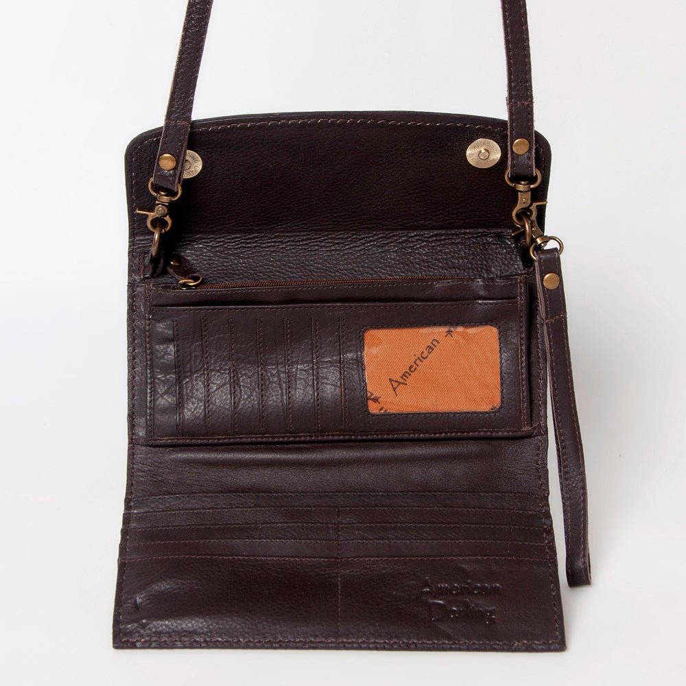 American Darling Wallet Hand Tooled Genuine Leather