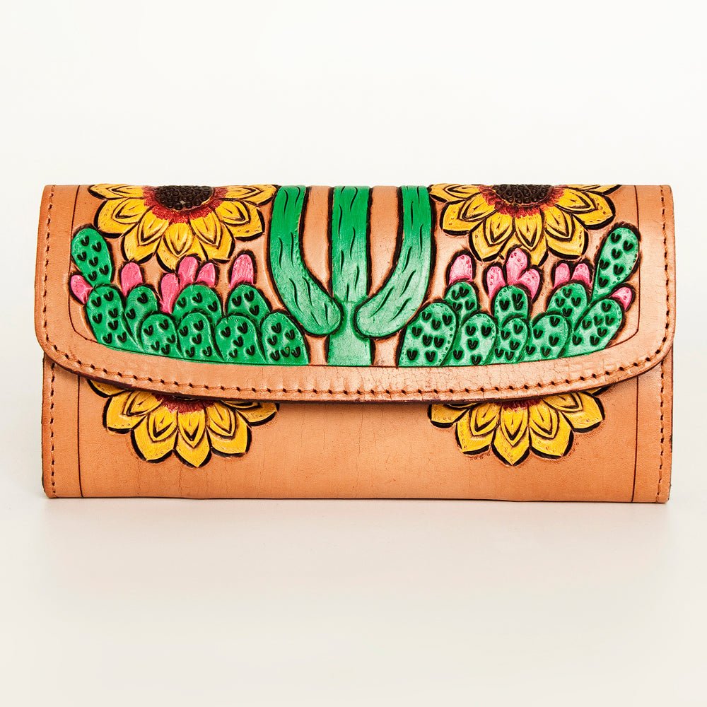 American Darling Wallet Hand Tooled Genuine Leather